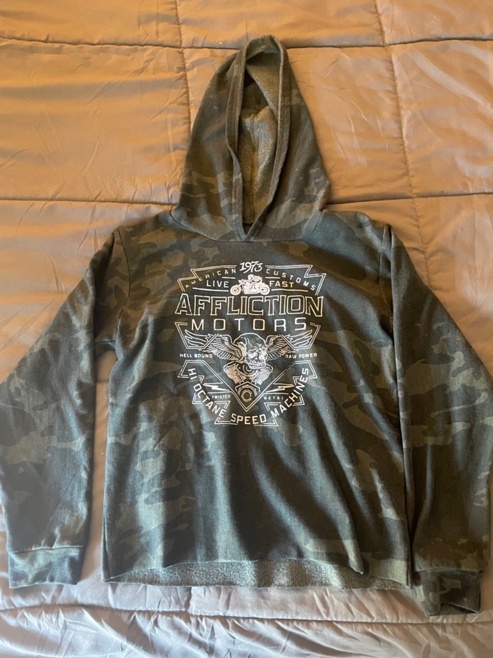 Affliction Camo Pullover Hoodie - Olive